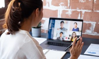 Young Asian businesswoman work at home and virtual video conference meeting with colleagues business people, online working, video call due to social distancing at home office How to accelerate your career – even remotely!