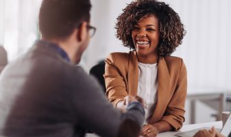 Business people shaking hands after meeting Are you considering a career in recruitment for the new year?